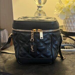 Yves Saint Laurent Black Quilted Shoulder Bag with Chain strap